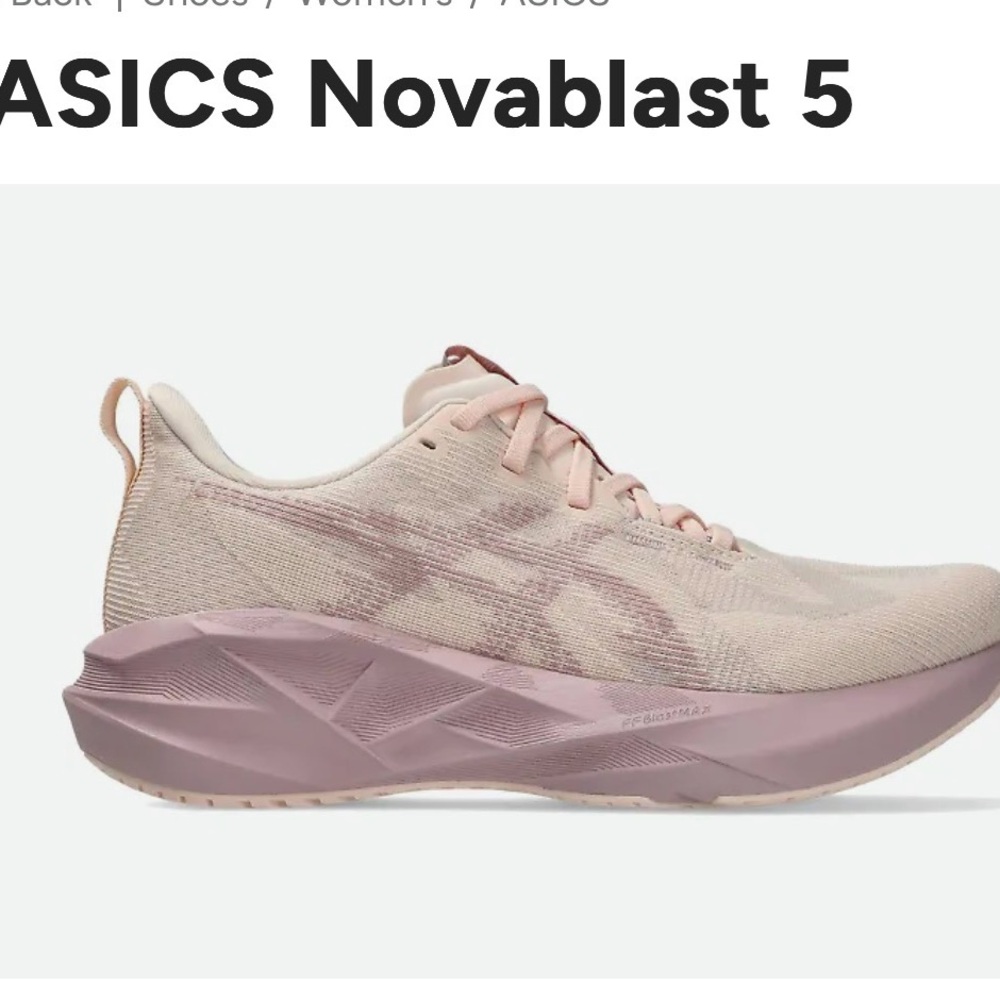 Women’s Asics Novablast 5 - 8.5 - Pearl Pink